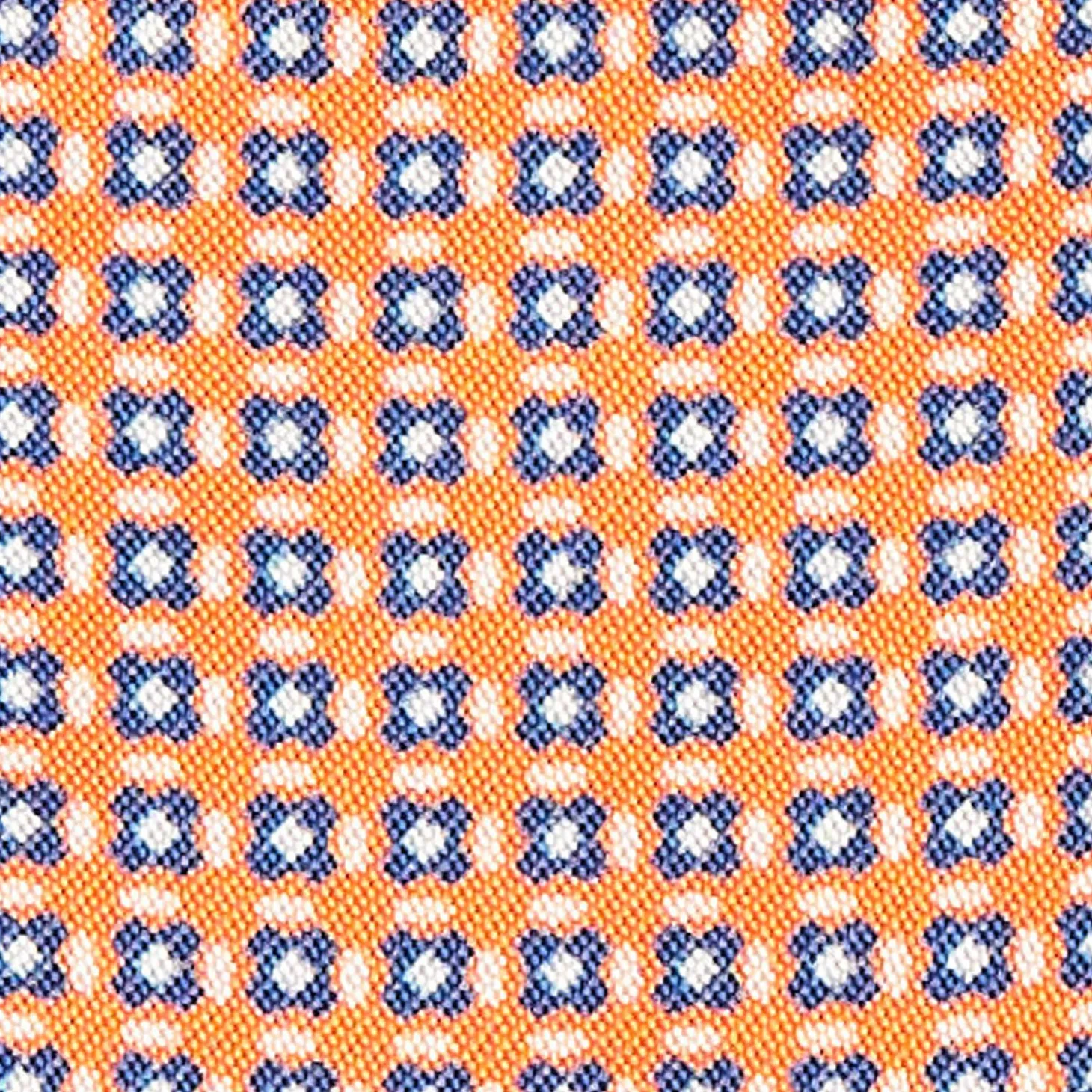 Ascot Tie In Orange Silk - Small Flower Designs