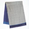 Beige And Blue Double Silk Scarf