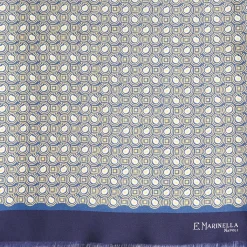 Beige And Blue Double Silk Scarf