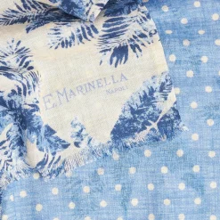 Beige And Bluette Wool And Silk Scarf