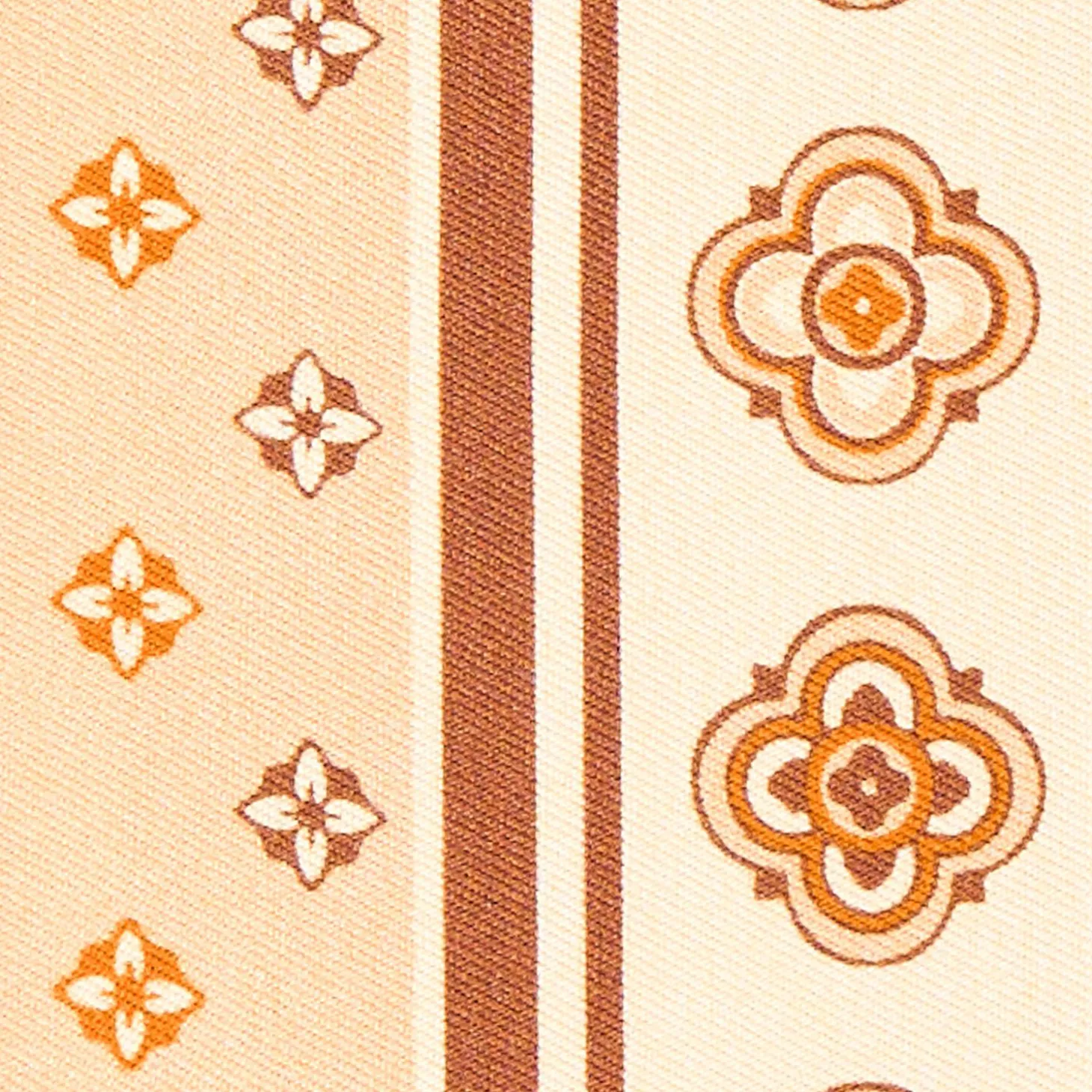 Beige And Brown Silk Twilly
