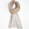 Beige And Camel Two-Tone Solid Cashmere Neck Warmer