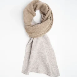 Beige And Camel Two-Tone Solid Cashmere Neck Warmer
