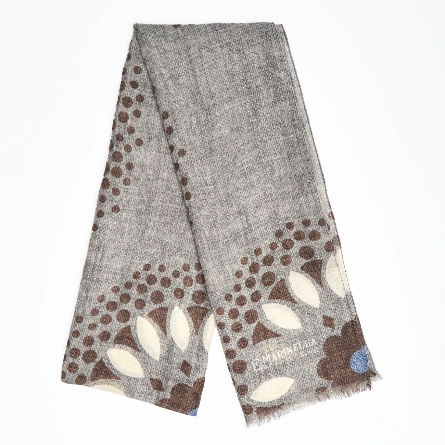 Beige And Light Brown Cotton And Linen Stole