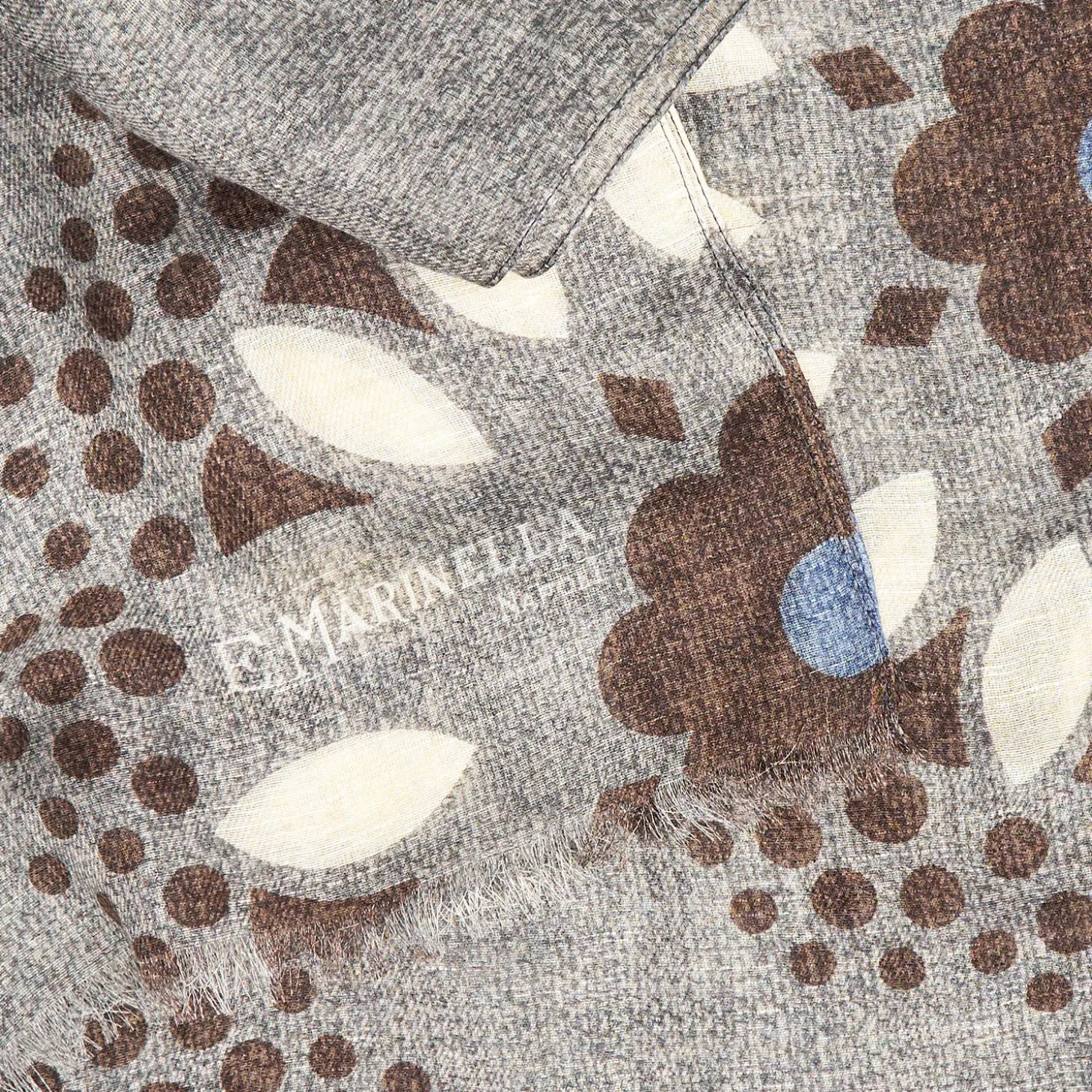 Beige And Light Brown Cotton And Linen Stole
