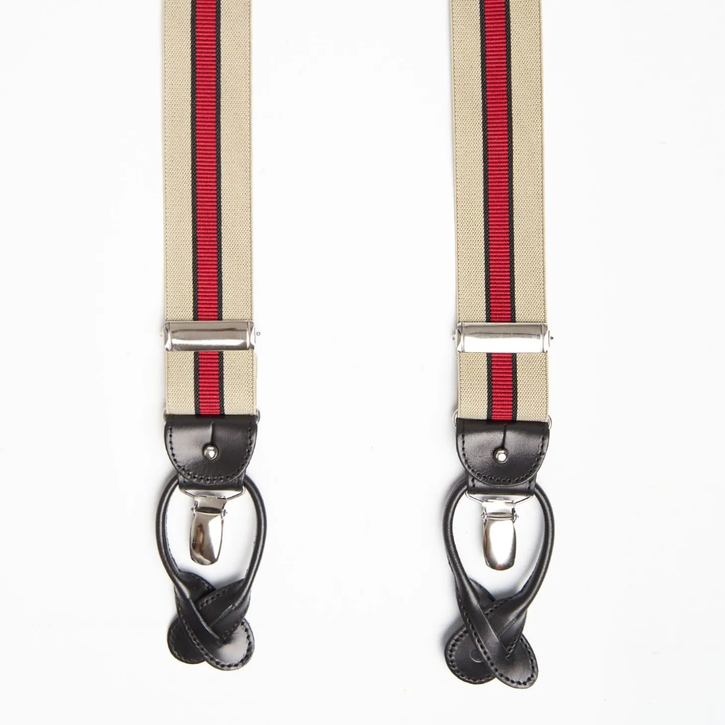 Beige And Red Striped Braces