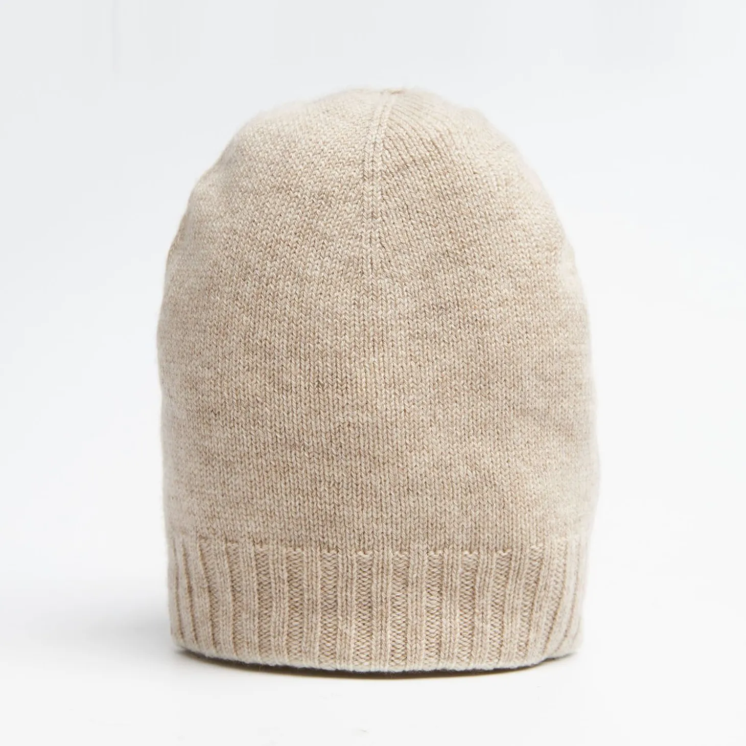 Beige And White Bicolor Cashmere Beanie