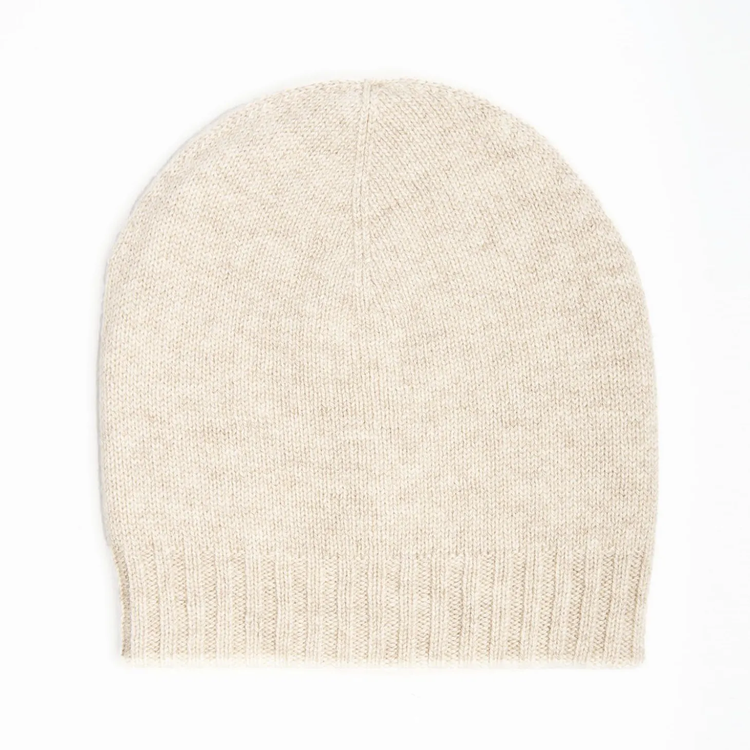 Beige And White Bicolor Cashmere Beanie