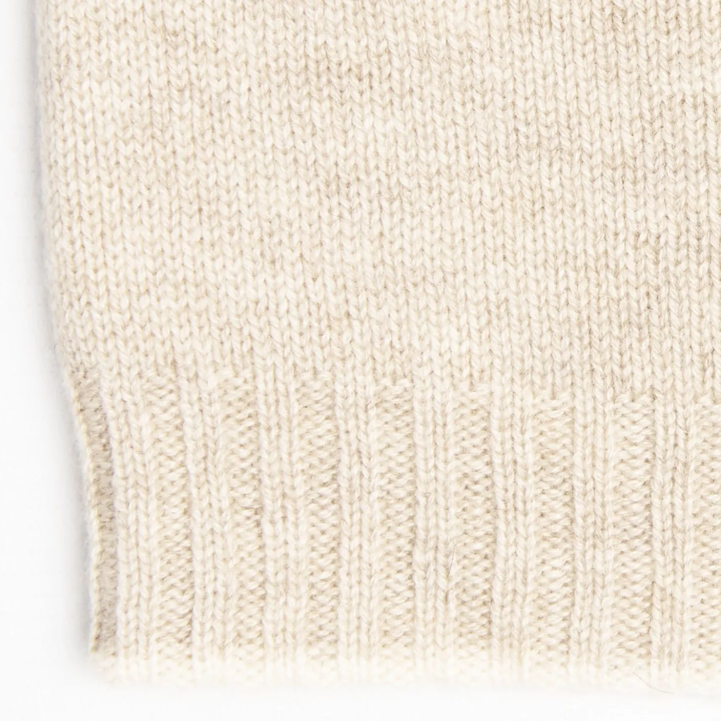 Beige And White Bicolor Cashmere Beanie