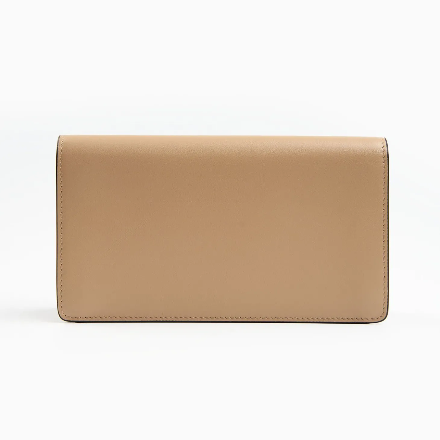 Beige Big Wallet In Soft Leather