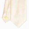 Beige Cerimonial Silk Satin Tie Polka Dot Pattern