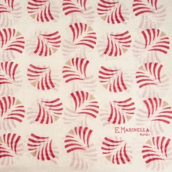Beige Cotton And Linen Scarf - Red Fans