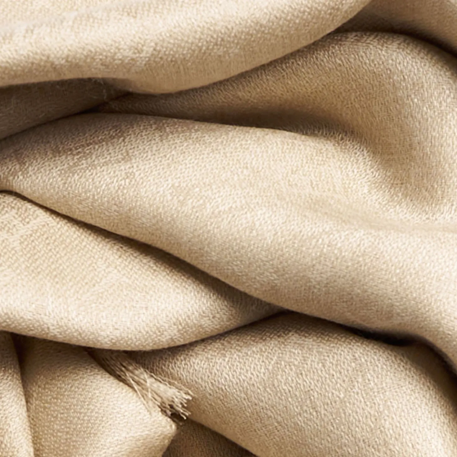 Beige Em Logo Scarf In Wool And Cashmere