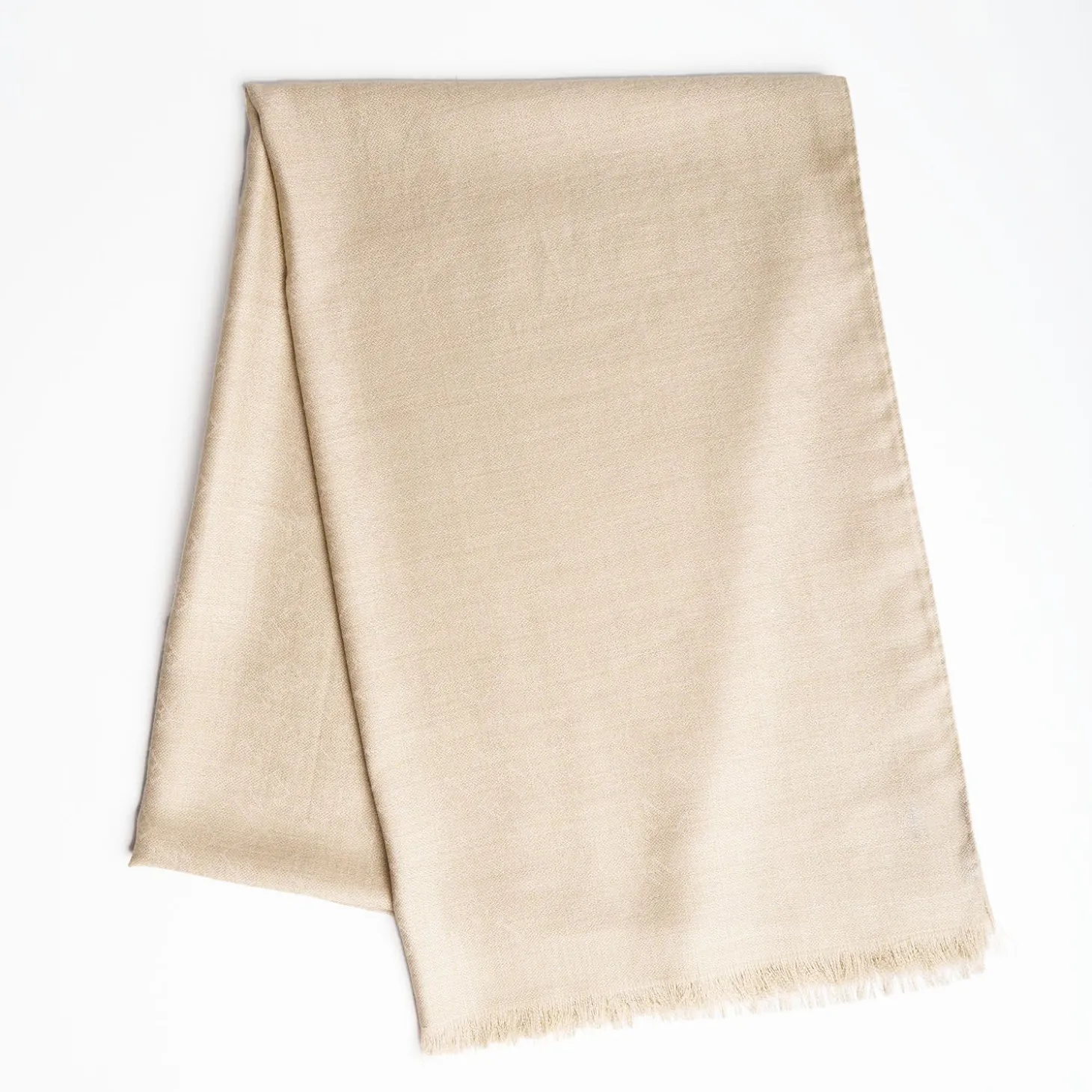Beige Em Logo Scarf In Wool And Cashmere