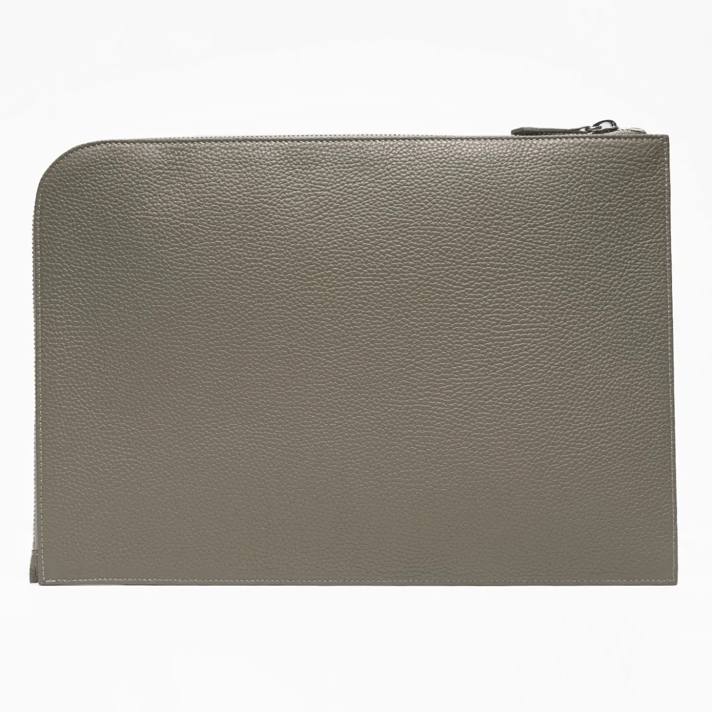 Beige Leather Portfolio With Strap
