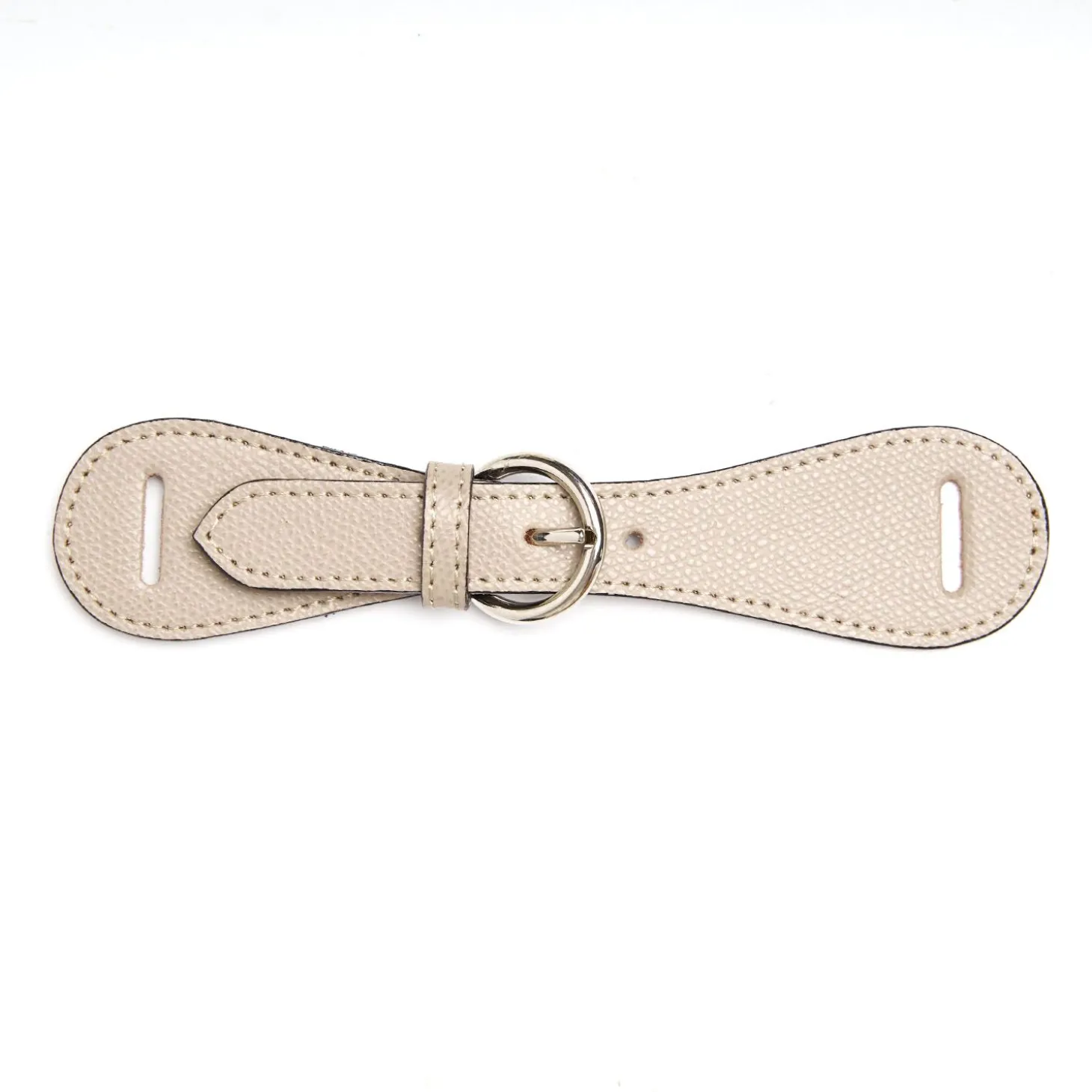 Beige Leather Scarf-Buckle