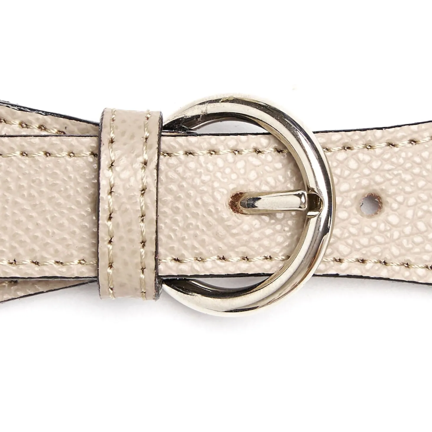 Beige Leather Scarf-Buckle