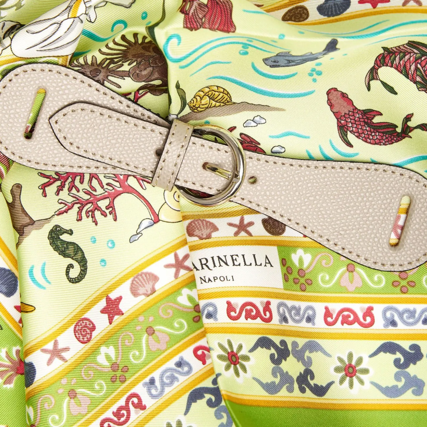 Beige Leather Scarf-Buckle