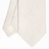 Beige Sartorial Linen Tie Solid Color