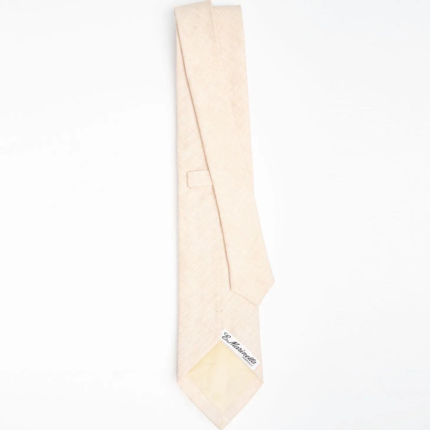 Beige Sartorial Linen Tie Solid Color
