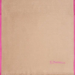 Beige Solid Colour Scarf With Contrasting Edge