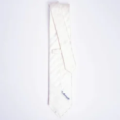 Beige Striped Satin Silk Ceremony Tie