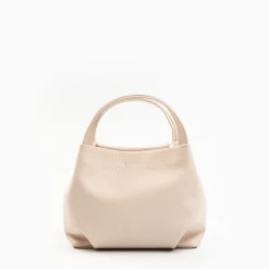 Beige Textured Leather Soft Mini Bag