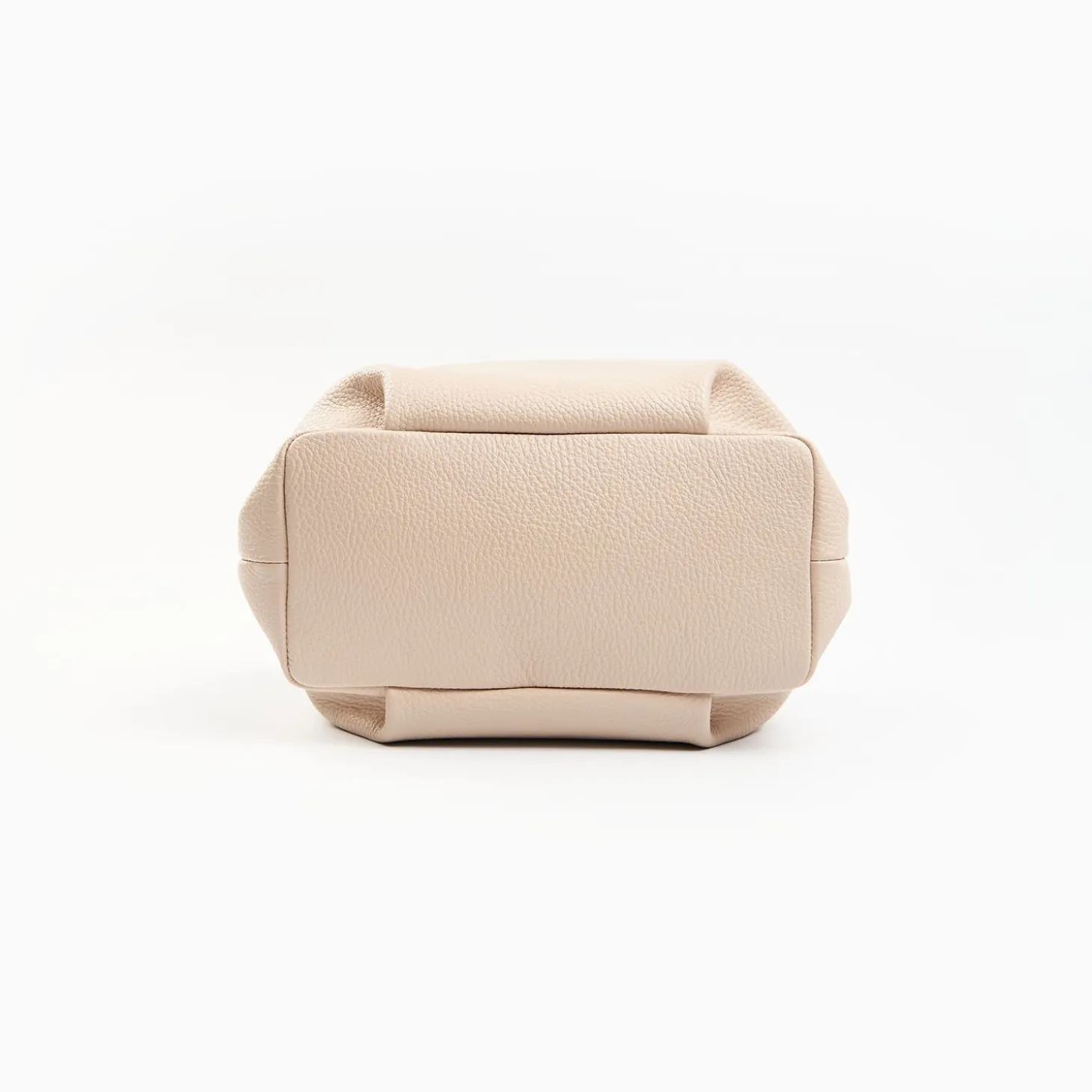 Beige Textured Leather Soft Mini Bag