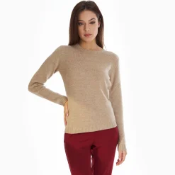 Beige Wool And Cashmere Crewneck