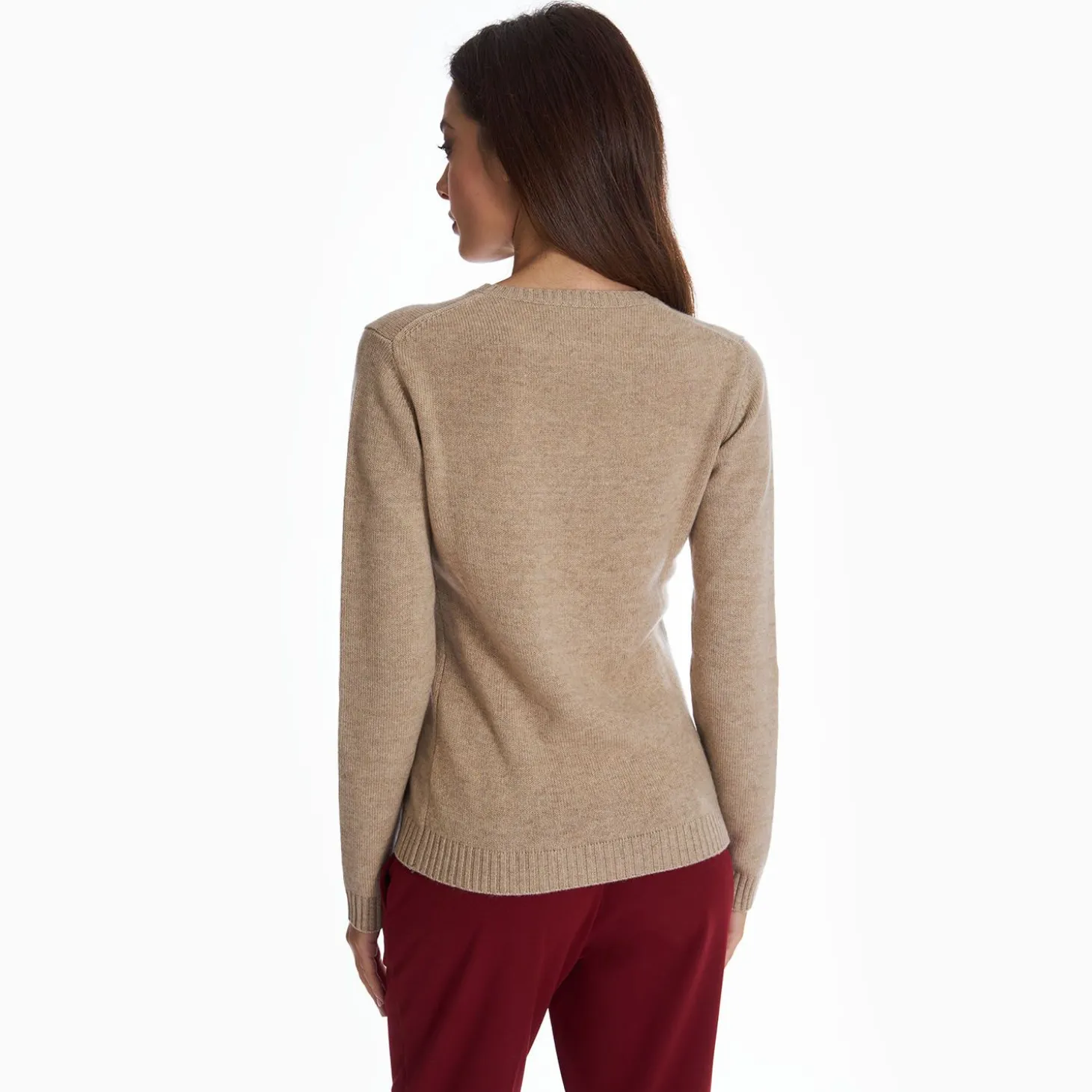 Beige Wool And Cashmere Crewneck