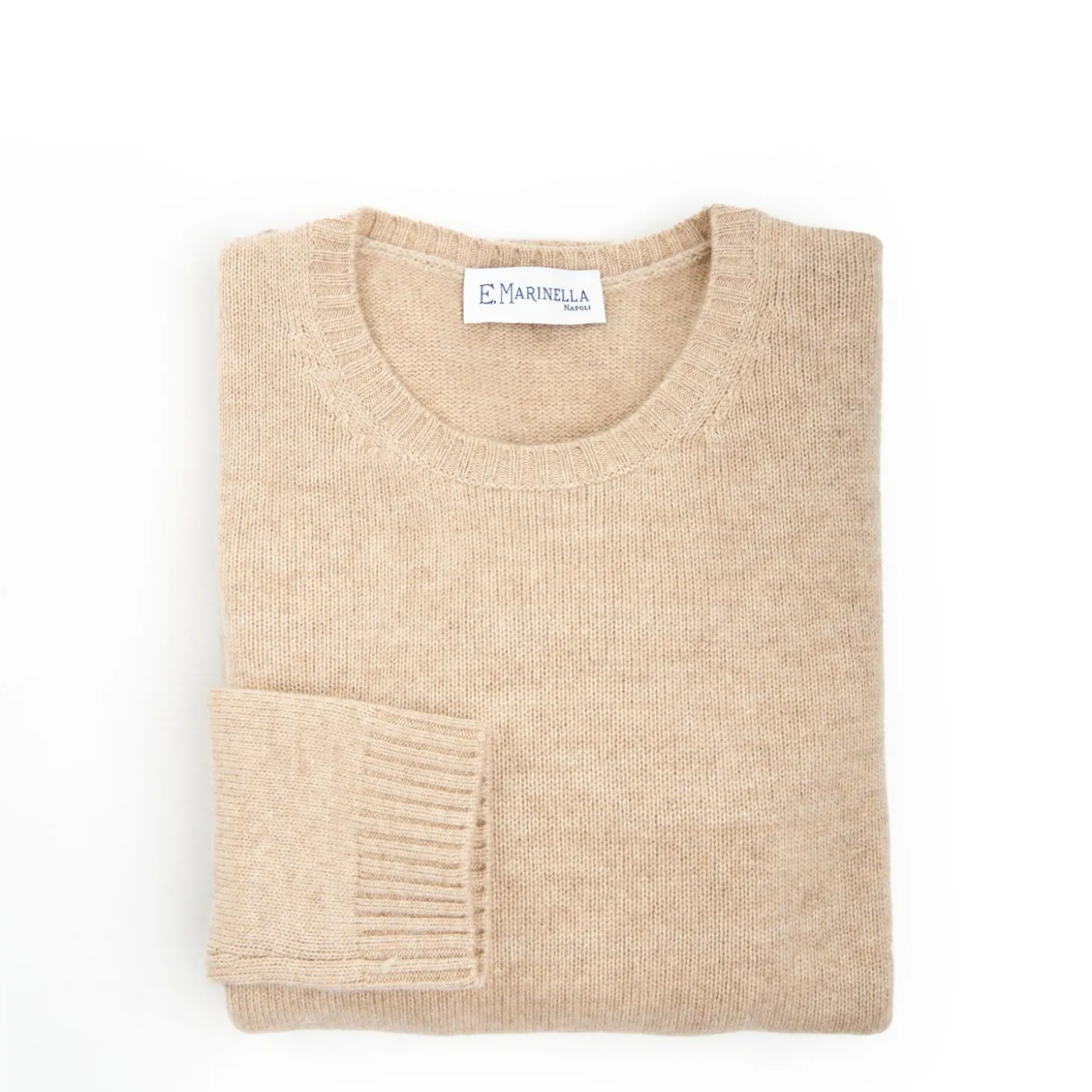 Beige Wool And Cashmere Crewneck