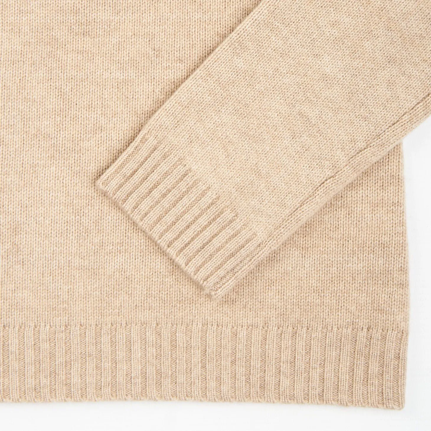 Beige Wool And Cashmere Crewneck