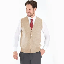 Beige Wool And Cashmere Gilet