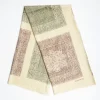 Beige Wool And Silk Stole - Alternate Checks