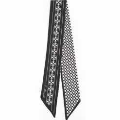 Black And White Silk Twilly