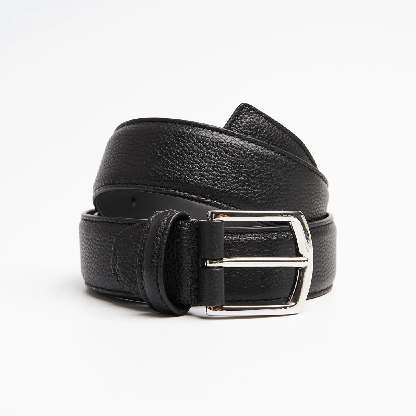 Black Belt In Fine-Grained Leather