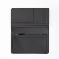 Black Big Wallet In Soft Leather