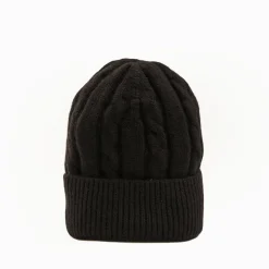 Black Cashmere Braid Beanie