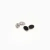 Black Double Onyx Cufflinks In Silver