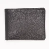 Black Hammered Leather Horizontal Wallet