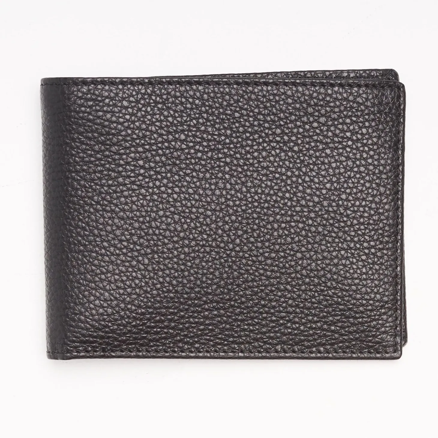 Black Hammered Leather Horizontal Wallet