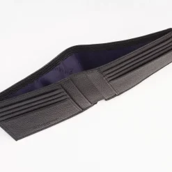 Black Hammered Leather Horizontal Wallet