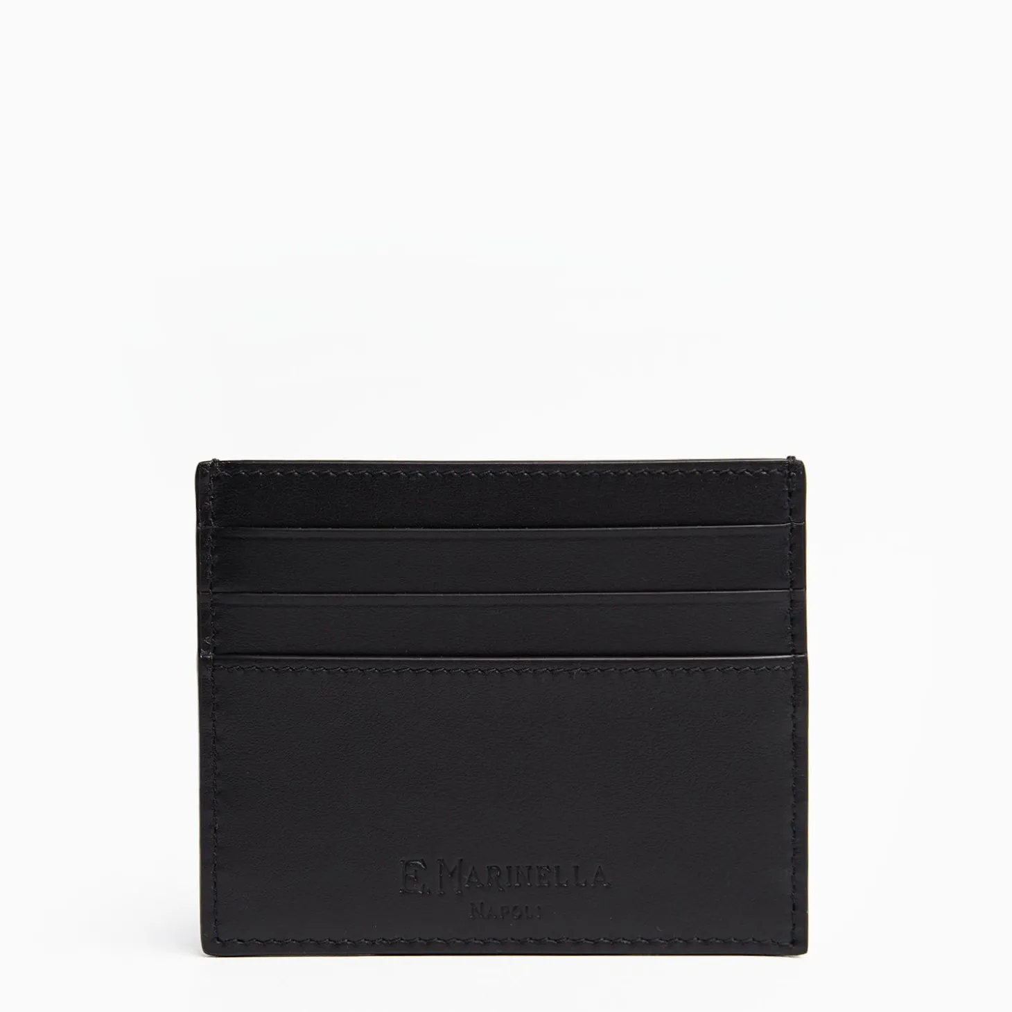 Black Leather Credit Card Holder - 7 Compartments