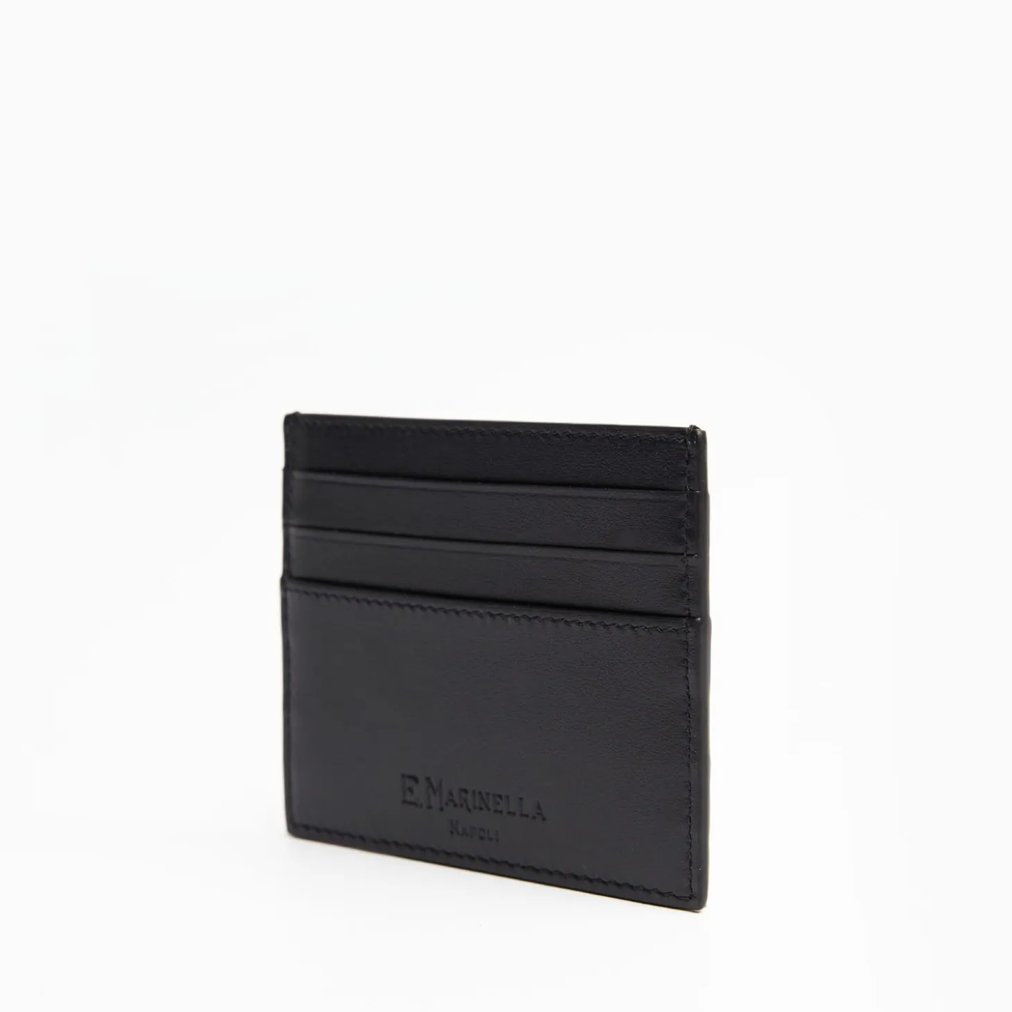 Black Leather Credit Card Holder - 7 Compartments