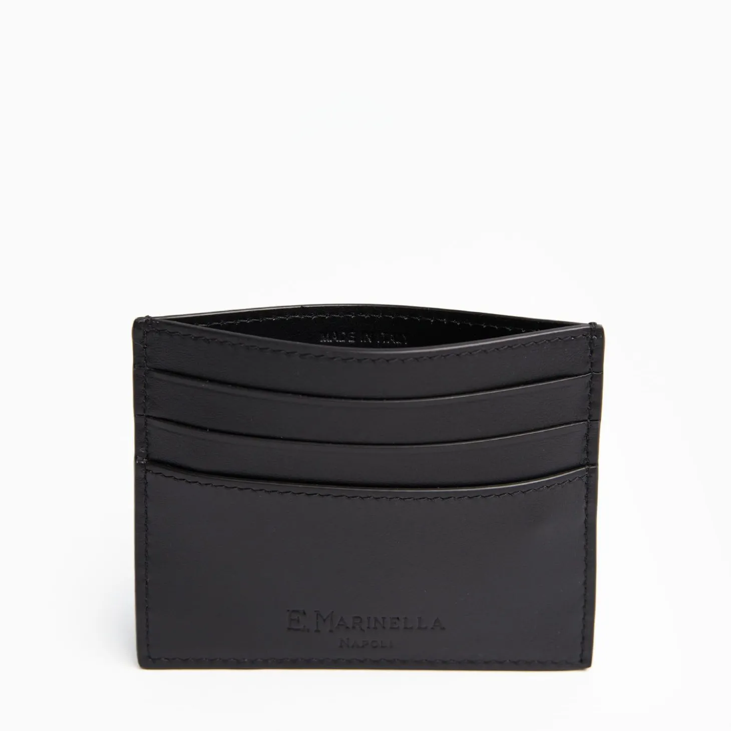 Black Leather Credit Card Holder - 7 Compartments