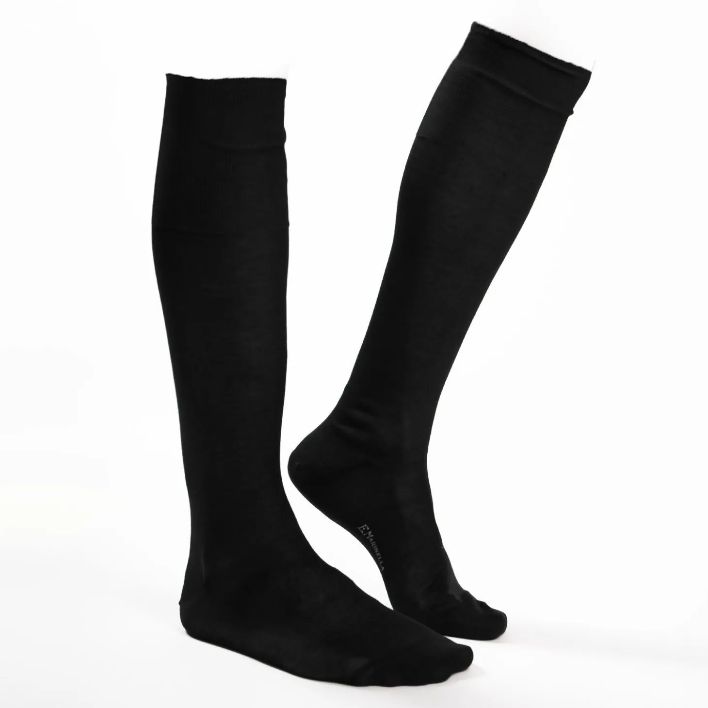 Black Long Socks In Sea Island Cotton