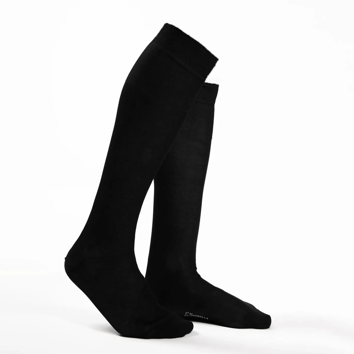 Black Long Socks In Sea Island Cotton