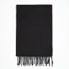 Black Solid Wool Scarf