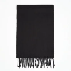 Black Solid Wool Scarf