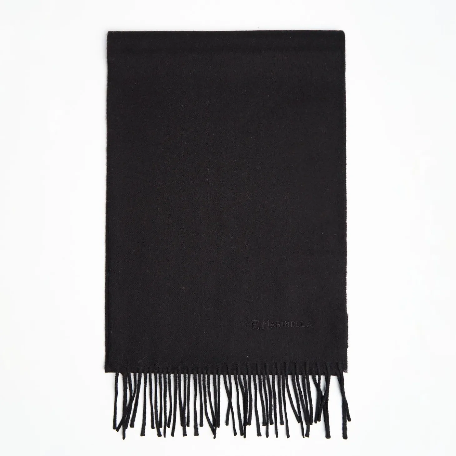 Black Solid Wool Scarf
